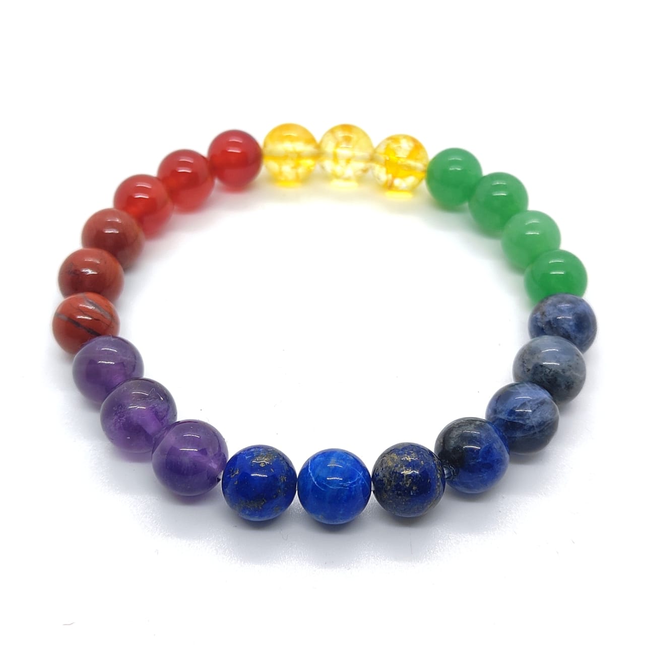 Seven Chakra Natural Stone Beads With Certified Bracelet